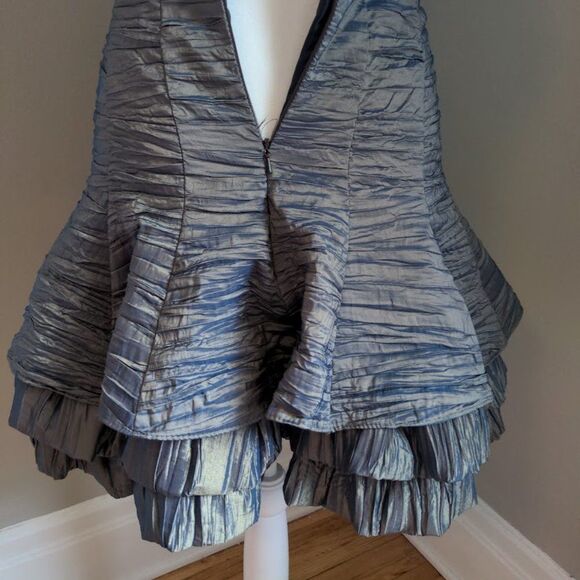 Vintage Y2K Jessica McClintock Cocktail Dress Metallic Strapless Puff Size 4 - Picture 7 of 11